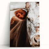 Rustic Cow Close-Up Wall Art – Farmhouse Animal Decor for Cozy Spaces