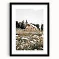 Rustic Barn with Wildflowers Wall Art – Farmhouse Nature-Inspired Decor