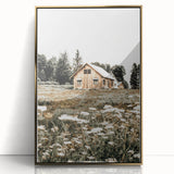 Rustic Barn with Wildflowers Wall Art – Farmhouse Nature-Inspired Decor