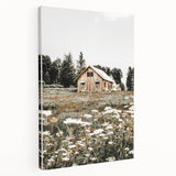 Rustic Barn with Wildflowers Wall Art – Farmhouse Nature-Inspired Decor