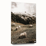 Rustic Sheep in Mountain Landscape – Farmhouse Pastoral Wall Art
