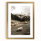 Rustic Sheep in Mountain Landscape – Farmhouse Pastoral Wall Art