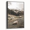 Rustic Sheep in Mountain Landscape – Farmhouse Pastoral Wall Art