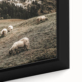 Rustic Sheep in Mountain Landscape – Farmhouse Pastoral Wall Art