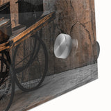 Vintage Cookware on Wooden Cart – Rustic Farmhouse Wall Art