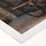 Vintage Cookware on Wooden Cart – Rustic Farmhouse Wall Art