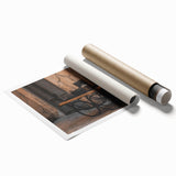 Vintage Cookware on Wooden Cart – Rustic Farmhouse Wall Art