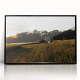Rustic Landscape Wall Art – Peaceful Farmhouse Cabin in Golden Field