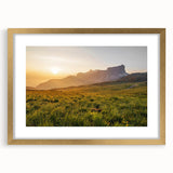 Rustic Landscape Wall Art – Golden Mountain Sunrise for Rustic Decor