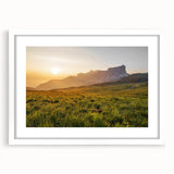 Rustic Landscape Wall Art – Golden Mountain Sunrise for Rustic Decor
