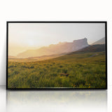 Rustic Landscape Wall Art – Golden Mountain Sunrise for Rustic Decor