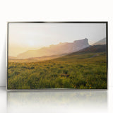 Rustic Landscape Wall Art – Golden Mountain Sunrise for Rustic Decor