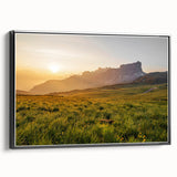 Rustic Landscape Wall Art – Golden Mountain Sunrise for Rustic Decor