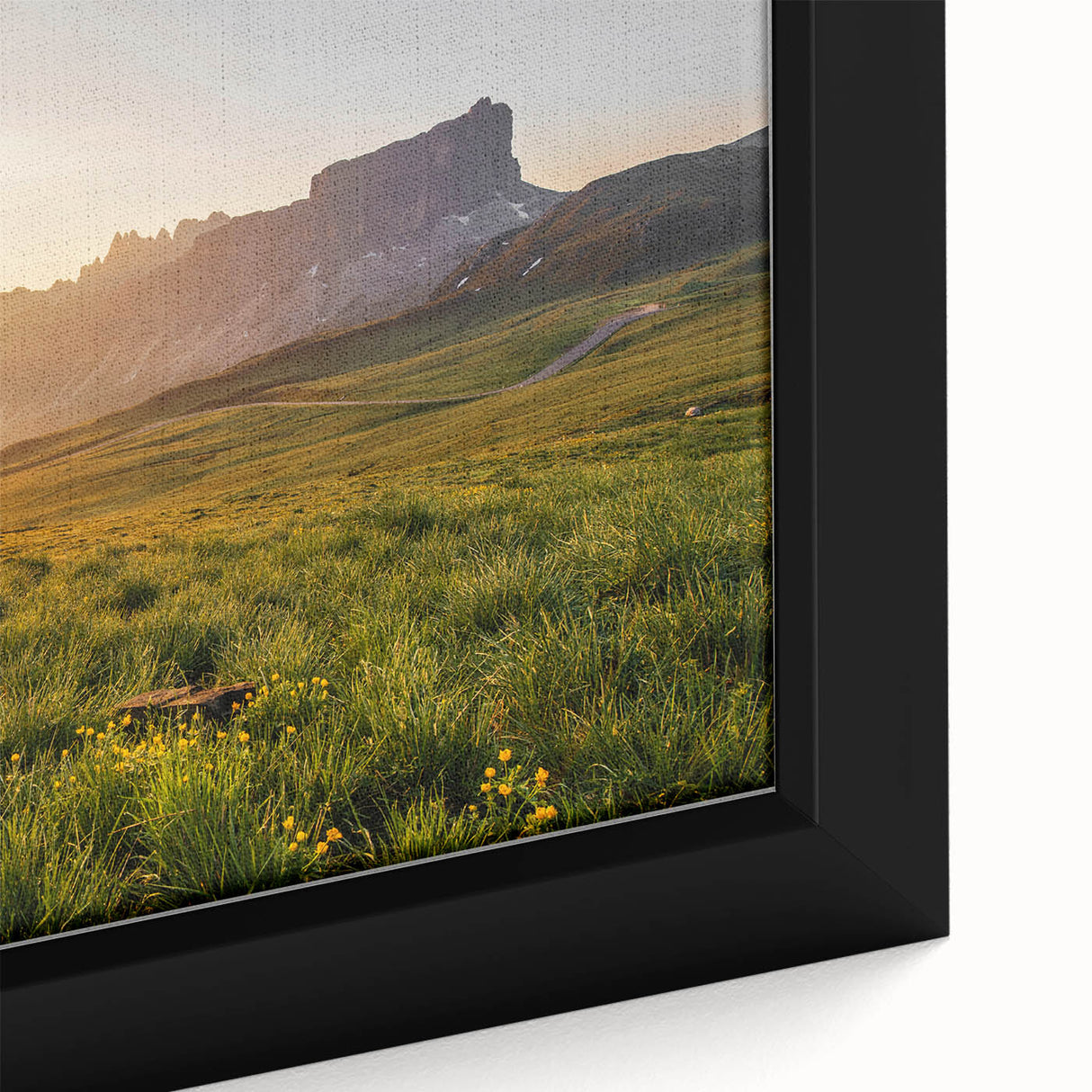 Rustic Landscape Wall Art – Golden Mountain Sunrise for Rustic Decor