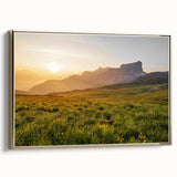 Rustic Landscape Wall Art – Golden Mountain Sunrise for Rustic Decor