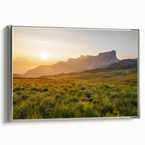 Rustic Landscape Wall Art – Golden Mountain Sunrise for Rustic Decor