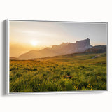 Rustic Landscape Wall Art – Golden Mountain Sunrise for Rustic Decor