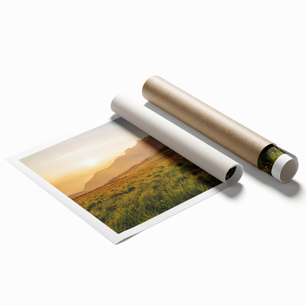 Rustic Landscape Wall Art – Golden Mountain Sunrise for Rustic Decor