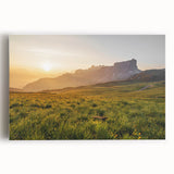 Rustic Landscape Wall Art – Golden Mountain Sunrise for Rustic Decor