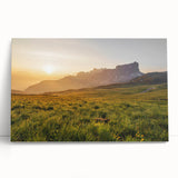 Rustic Landscape Wall Art – Golden Mountain Sunrise for Rustic Decor