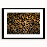 Rustic Log Wall Art – Stacked Firewood for Cozy Farmhouse Decor