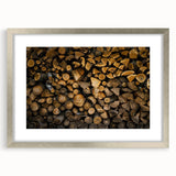 Rustic Log Wall Art – Stacked Firewood for Cozy Farmhouse Decor