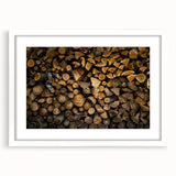 Rustic Log Wall Art – Stacked Firewood for Cozy Farmhouse Decor