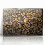 Rustic Log Wall Art – Stacked Firewood for Cozy Farmhouse Decor