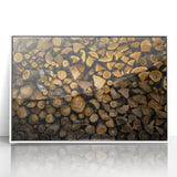 Rustic Log Wall Art – Stacked Firewood for Cozy Farmhouse Decor