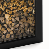 Rustic Log Wall Art – Stacked Firewood for Cozy Farmhouse Decor