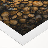 Rustic Log Wall Art – Stacked Firewood for Cozy Farmhouse Decor