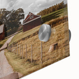 Rustic Farmhouse Wall Art – Red Barns and Countryside Road for Rustic Decor