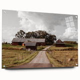 Rustic Farmhouse Wall Art – Red Barns and Countryside Road for Rustic Decor