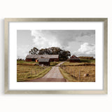 Rustic Farmhouse Wall Art – Red Barns and Countryside Road for Rustic Decor