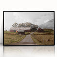 Rustic Farmhouse Wall Art – Red Barns and Countryside Road for Rustic Decor