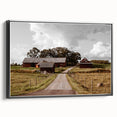 Rustic Farmhouse Wall Art – Red Barns and Countryside Road for Rustic Decor