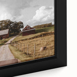 Rustic Farmhouse Wall Art – Red Barns and Countryside Road for Rustic Decor