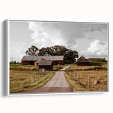 Rustic Farmhouse Wall Art – Red Barns and Countryside Road for Rustic Decor