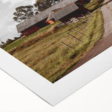 Rustic Farmhouse Wall Art – Red Barns and Countryside Road for Rustic Decor