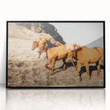 Rustic Horse Wall Art – Wild Horses Running in a Countryside Scene