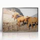 Rustic Horse Wall Art – Wild Horses Running in a Countryside Scene