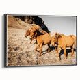Rustic Horse Wall Art – Wild Horses Running in a Countryside Scene