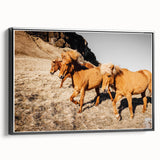 Rustic Horse Wall Art – Wild Horses Running in a Countryside Scene