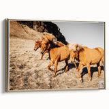 Rustic Horse Wall Art – Wild Horses Running in a Countryside Scene