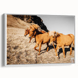 Rustic Horse Wall Art – Wild Horses Running in a Countryside Scene