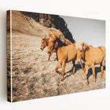 Rustic Horse Wall Art – Wild Horses Running in a Countryside Scene