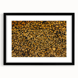 Rustic Log Pile Wall Art – Stacked Firewood for Cozy Farmhouse Decor