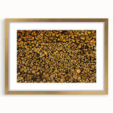 Rustic Log Pile Wall Art – Stacked Firewood for Cozy Farmhouse Decor