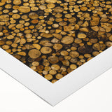 Rustic Log Pile Wall Art – Stacked Firewood for Cozy Farmhouse Decor