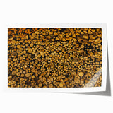 Rustic Log Pile Wall Art – Stacked Firewood for Cozy Farmhouse Decor